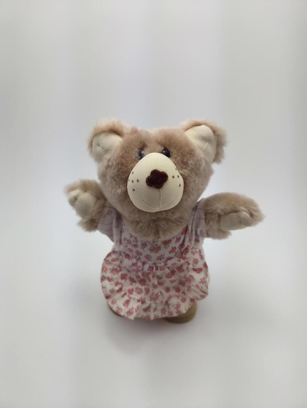 Rare Vintage Furskins Pink Teddy Bear Plush Apron! (6 inch)